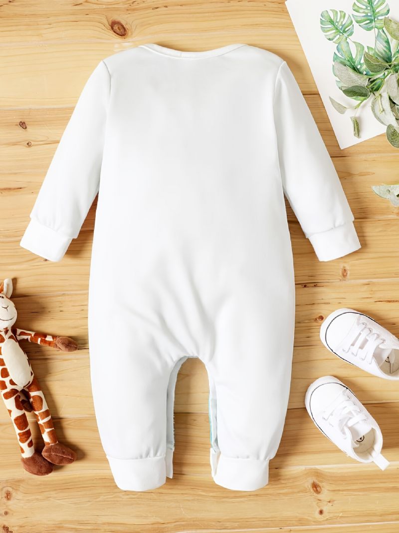 Bebis Flickor Långärmade Jumpsuits Rompers Med Djurtryck