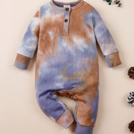 Bebis Flickor Långärmade Jumpsuits Tie Dye Rompers För Höst Och Vinter Nytt