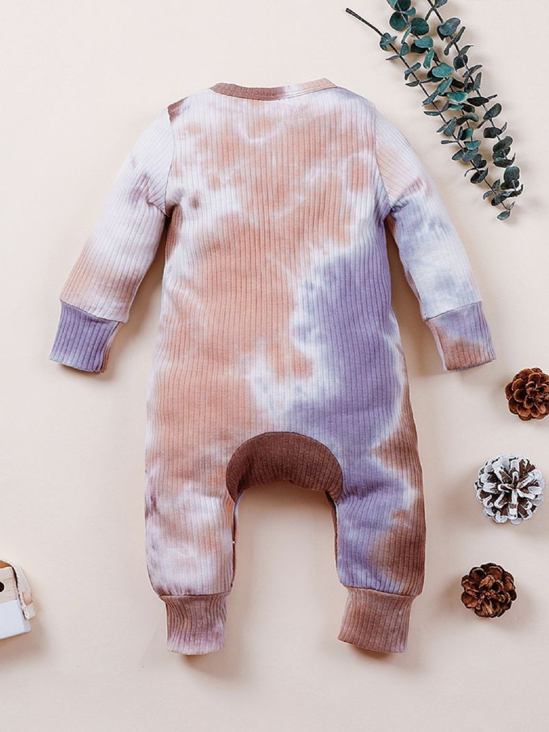 Bebis Flickor Långärmade Jumpsuits Tie Dye Rompers För Höst Och Vinter Nytt