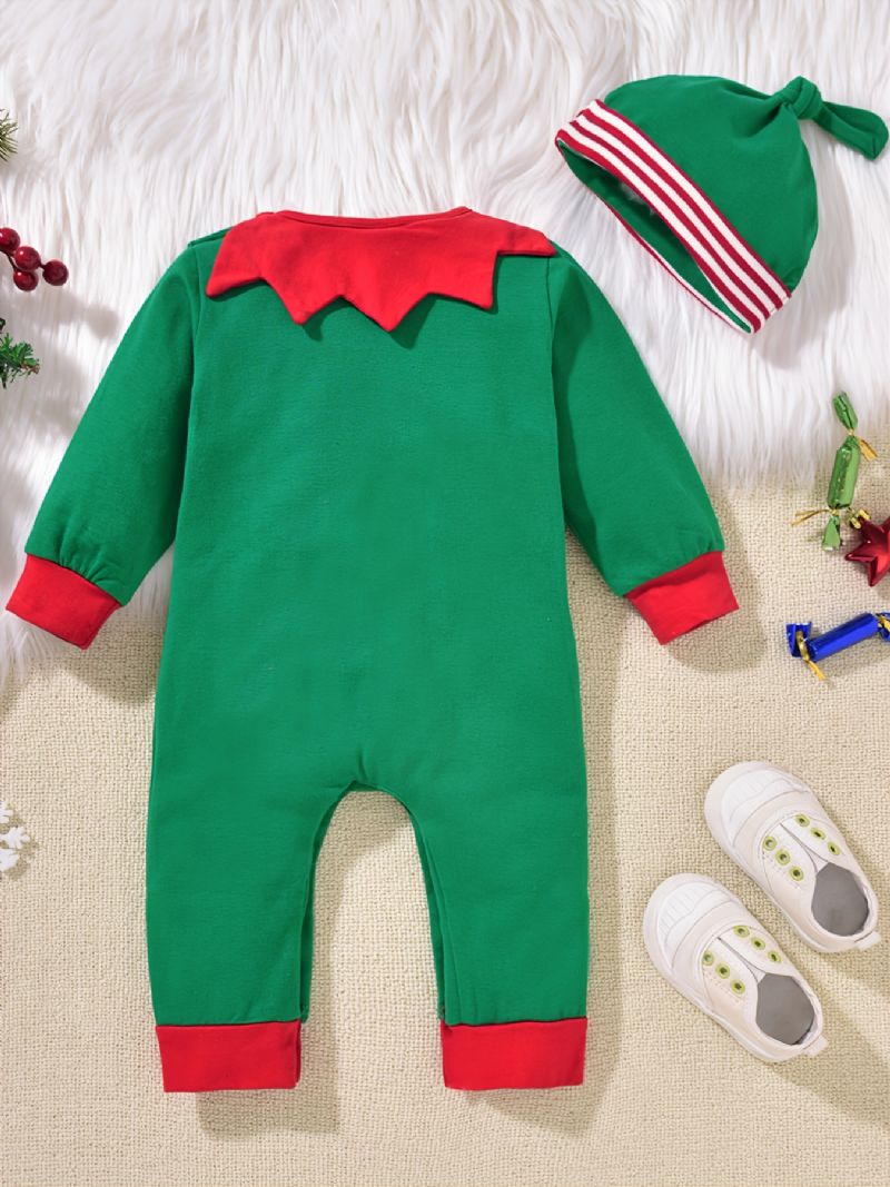 Bebis Flickor Pojkar Bomull Jumpsuits & Hatt Set För Jul