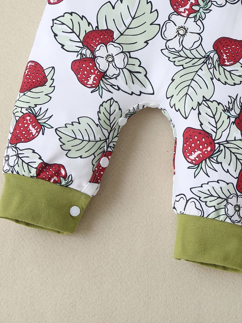 Bebis Flickor Volang Långärmad Jumpsuit Med Blommigt Tryck Bebiskläder