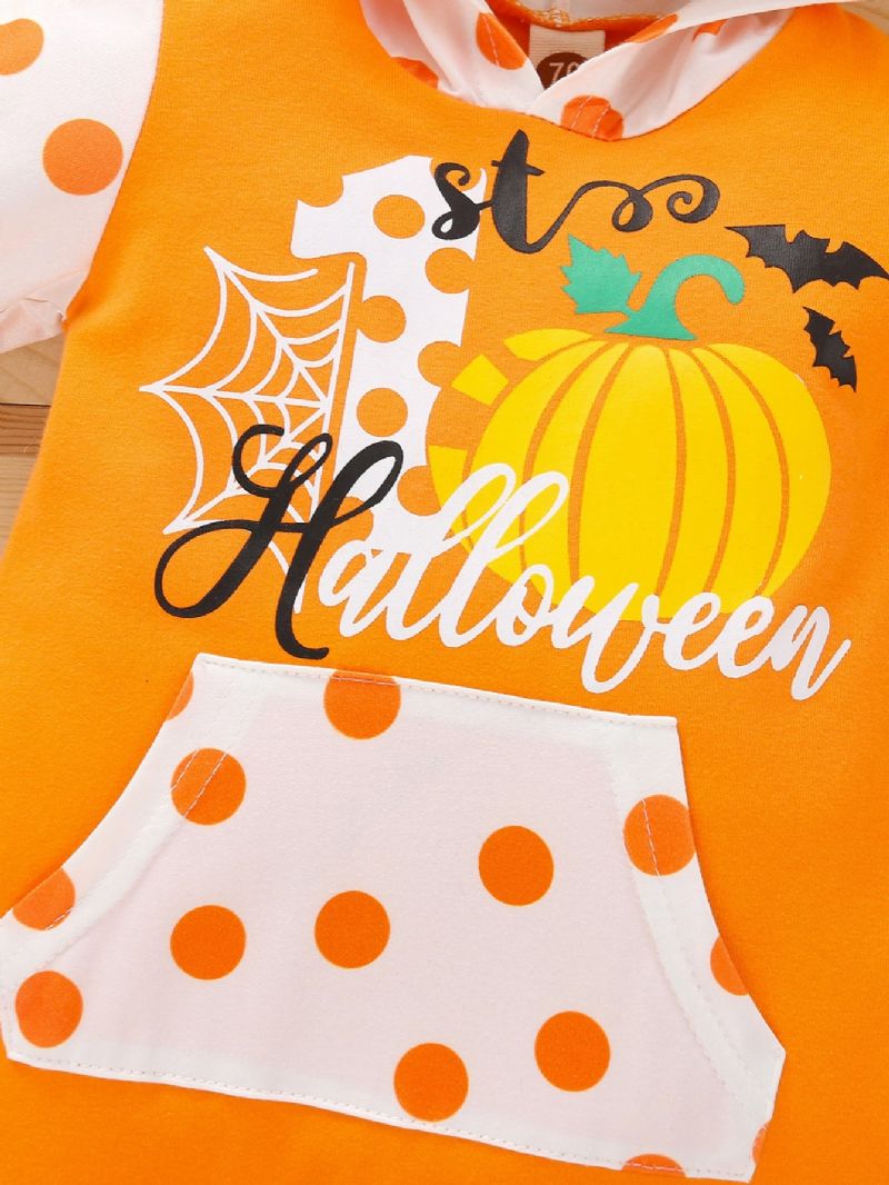 Bebis Halloween Print Hooded Jumpsuit Romper