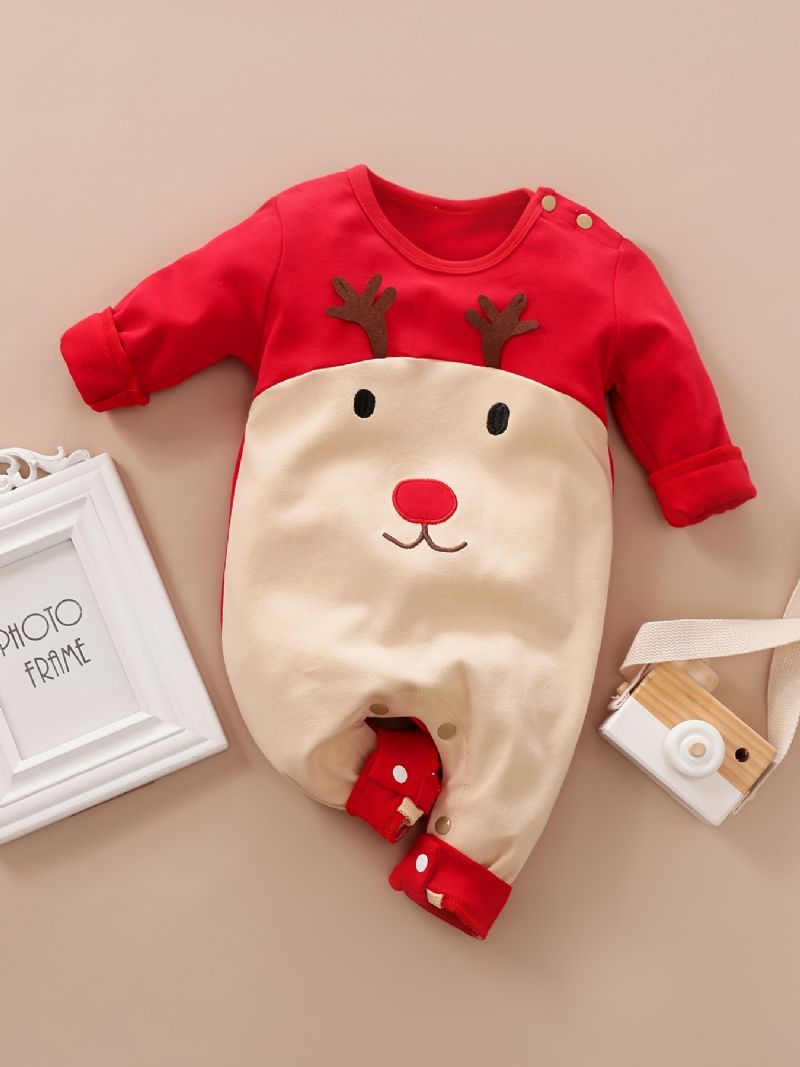 Bebis Pojkar Flickor Jumpsuits Med Älg Design För Jul