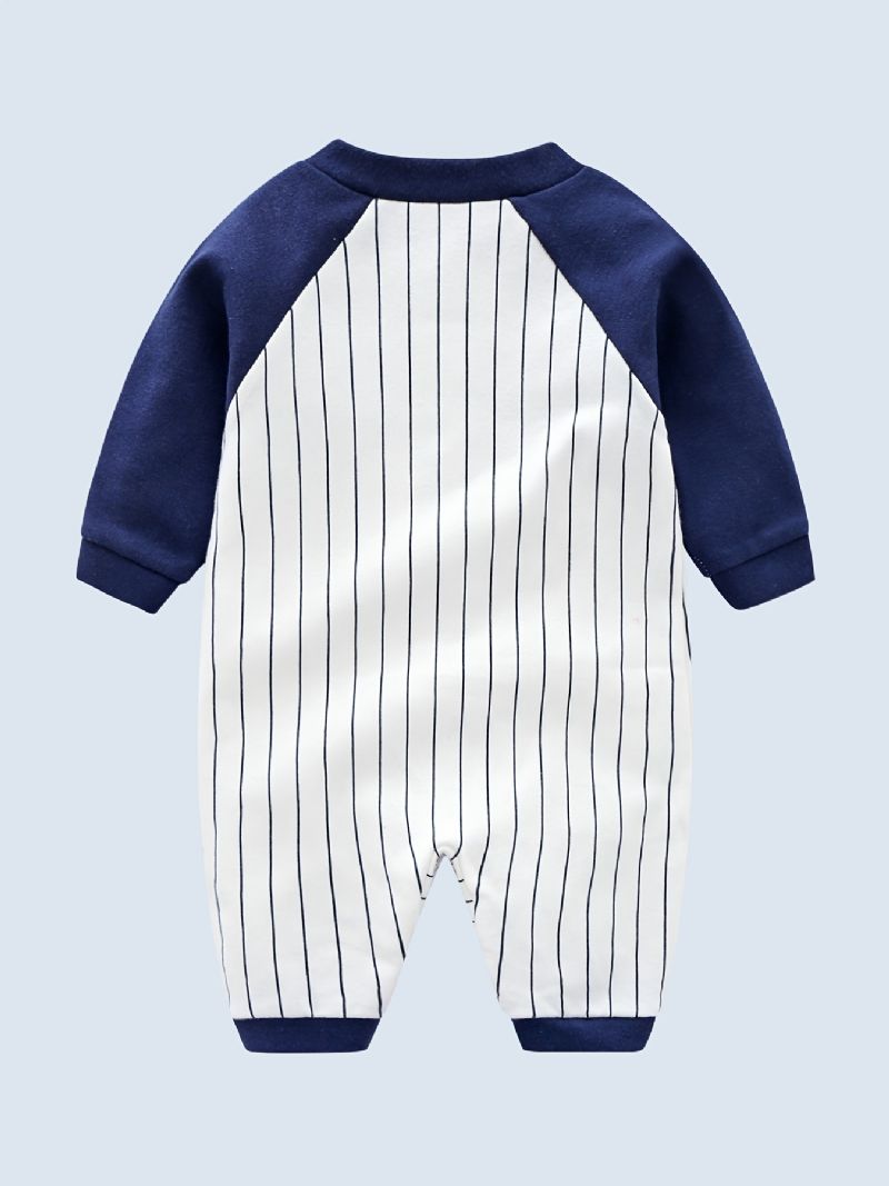 Bebis Pojkar Flickor Långärmad Randig Jumpsuit Romper Bebiskläder