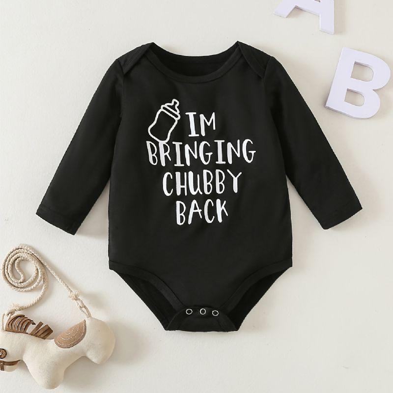 Bebis Pojkar Flickor Rundhalsad Långärmad Romper Bodysuit Onesie Jumpsuit Bebiskläder