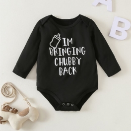 Bebis Pojkar Flickor Rundhalsad Långärmad Romper Bodysuit Onesie Jumpsuit Bebiskläder