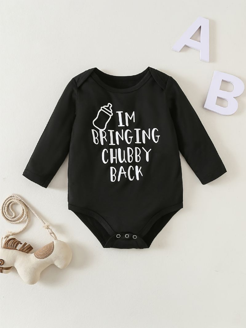 Bebis Pojkar Flickor Rundhalsad Långärmad Romper Bodysuit Onesie Jumpsuit Bebiskläder