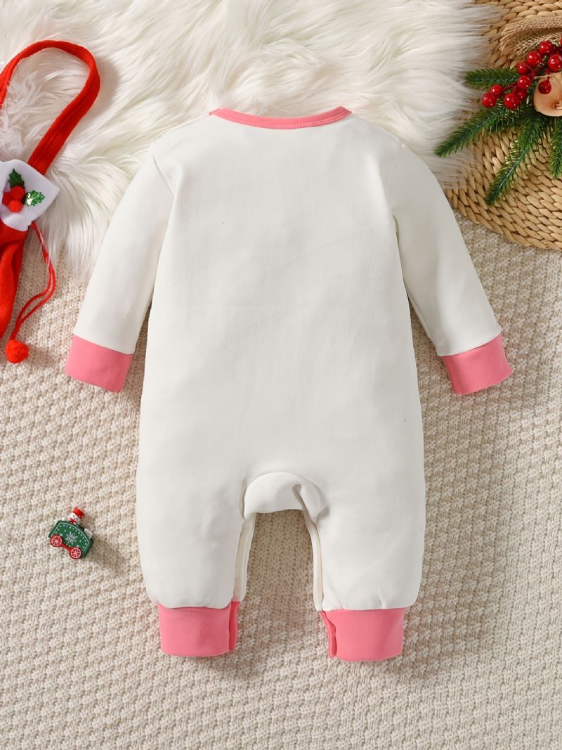 Bebis Romper Snowman Print Långärmad Rundhalsad Jumpsuit Flickor Pojkar Barnkläder