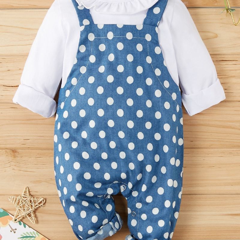 Flickor Polka Dot Denim Bebis Jumpsuit