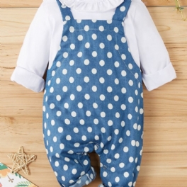 Flickor Polka Dot Denim Bebis Jumpsuit