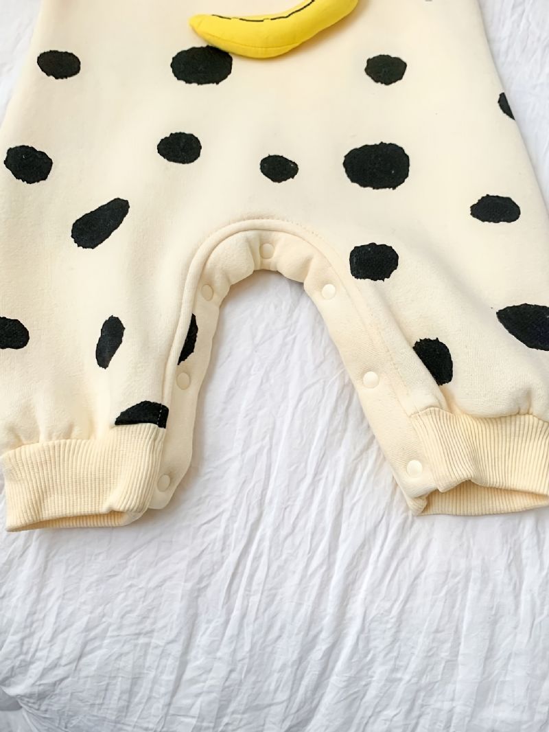 Nyfödd Barnbyxa Polka Dot Långärmad Jumpsuit Med Rund Hals För Flickor Småbarnskläder