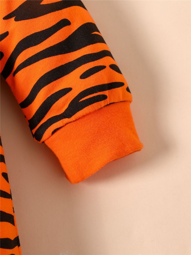 Nyfödd Pojkar Flickor 3d Tecknad Djur Tiger Jumpsuit Leopard Luvtröja Romper Lekdräkt Dragkedja Onesies Med Svans