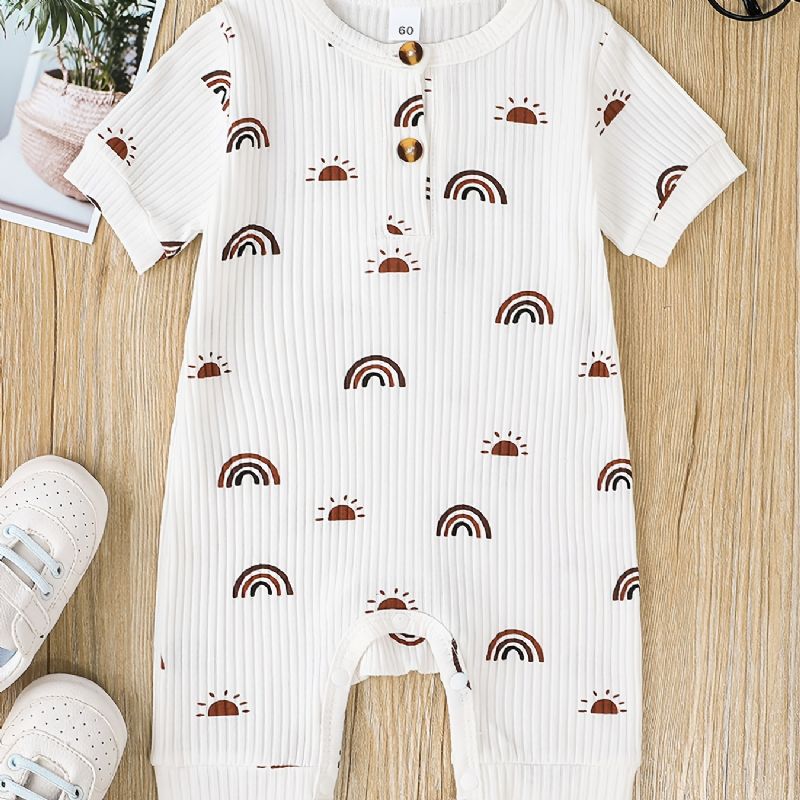 Pojkar Flickor Tecknat Tryck Romper Jumpsuit Unisex Bebiskläder