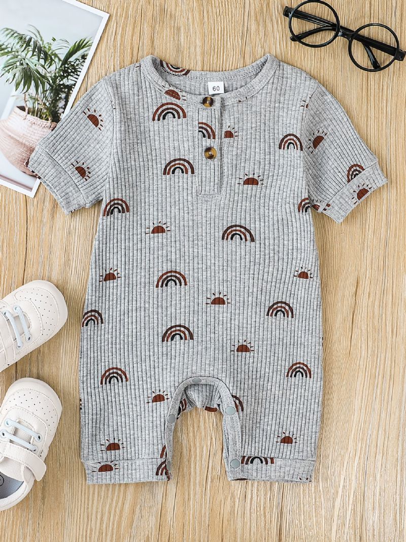 Pojkar Flickor Tecknat Tryck Romper Jumpsuit Unisex Bebiskläder