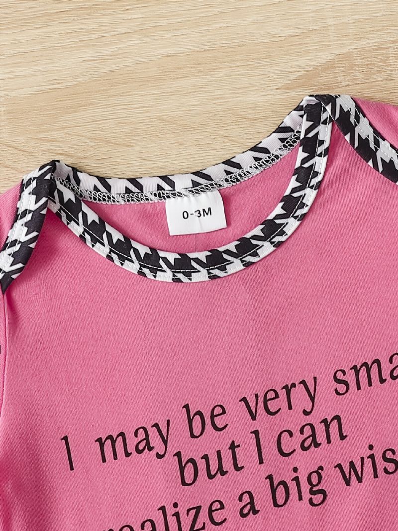 Pojkar Letter Print Långärmad Rundhalsad Romper Jumpsuit Bebiskläder