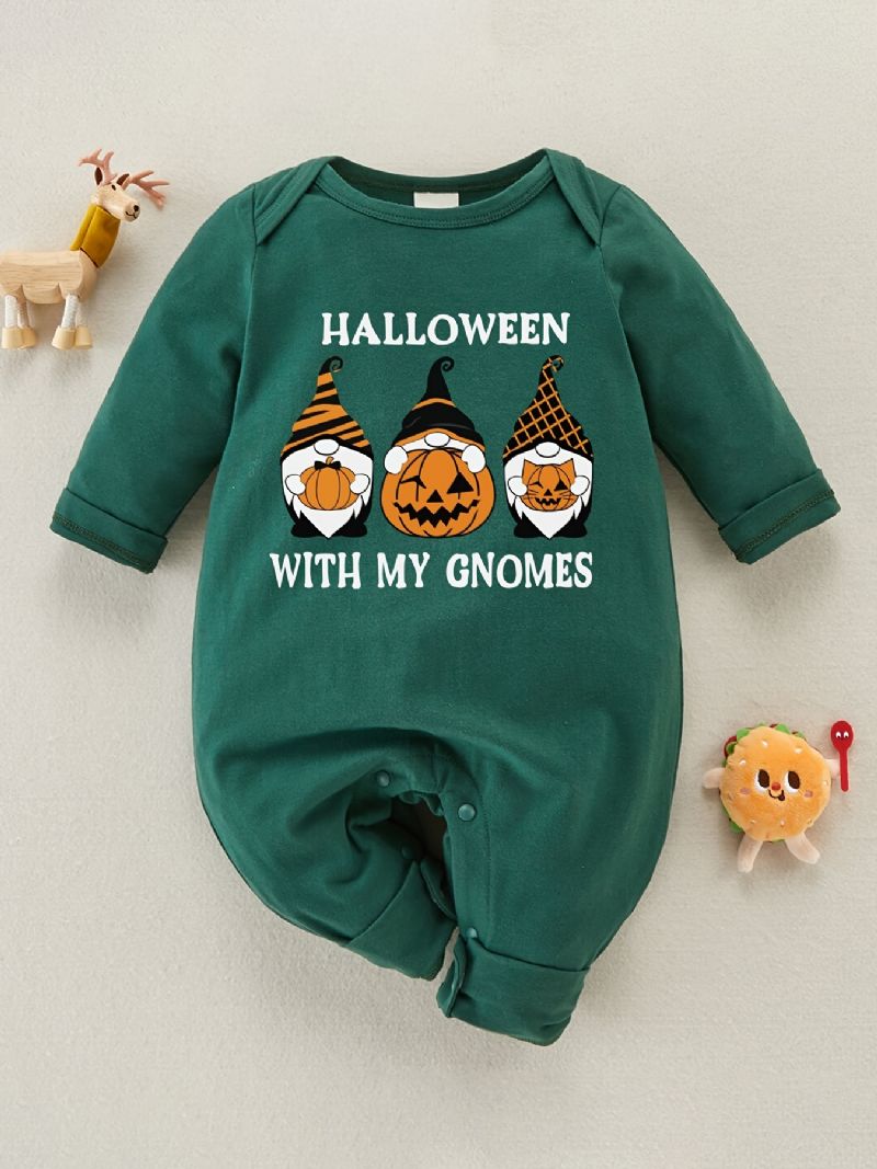 Småbarn Bebis Halloween Med My Cnomes Långärmad Jumpsuit