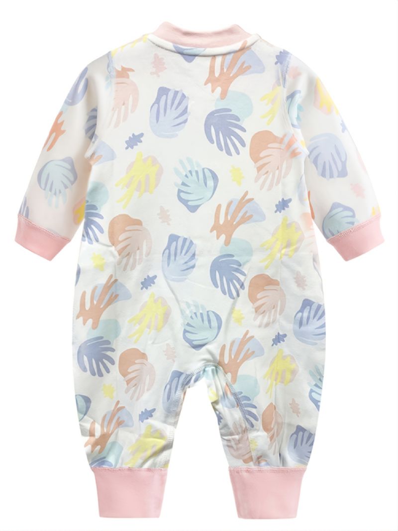 Småbarn Nyfödd Bebis Långärmad Jumpsuit Med Tryckt Romper