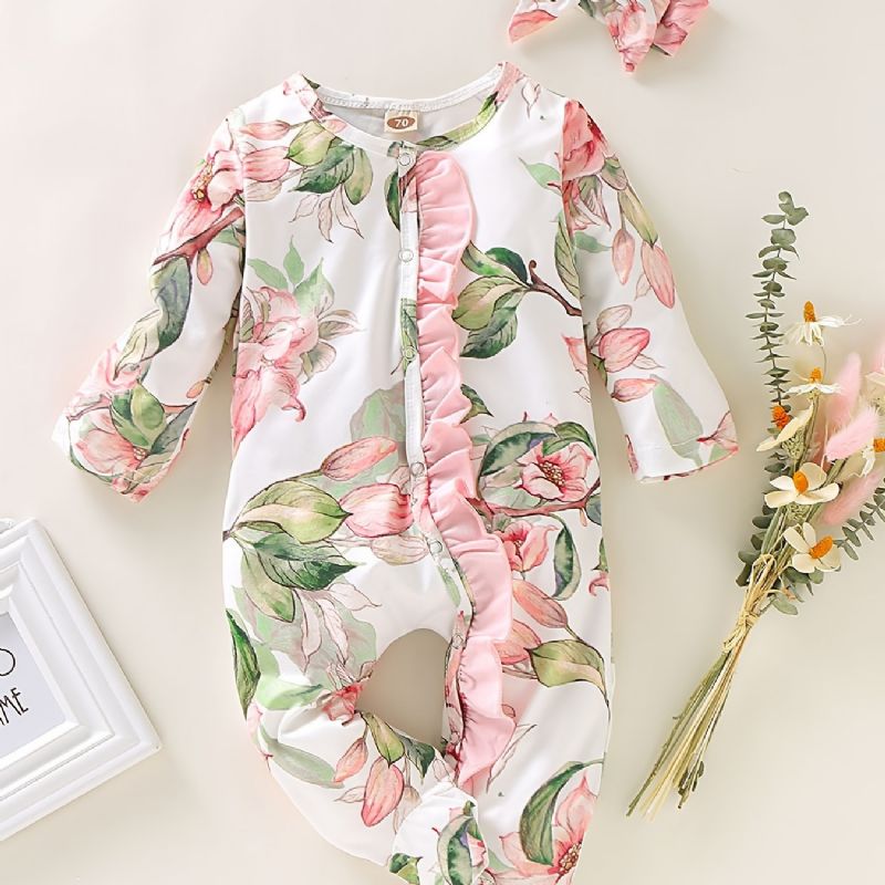 Spädbarn Flicka Blommiga Romper & Jumpsuit Bebis Kläder Outfits