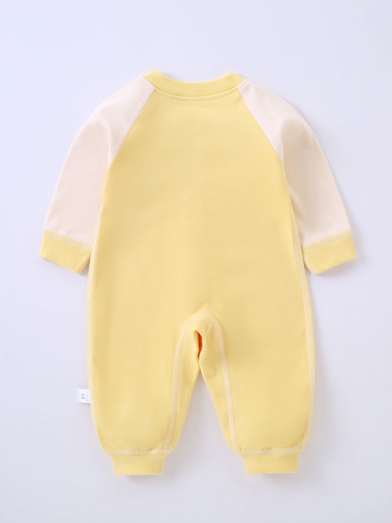 Toddler Bebis Jumpsuit Tiger Broderi Rundhalsad Långärmad Romper För Pojkar Flickor