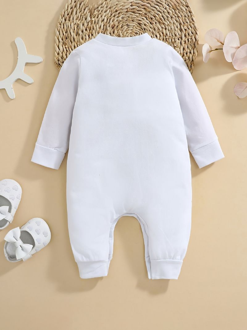 Unisex Bebis Långärmad Jumpsuit Romper Med Svandesign