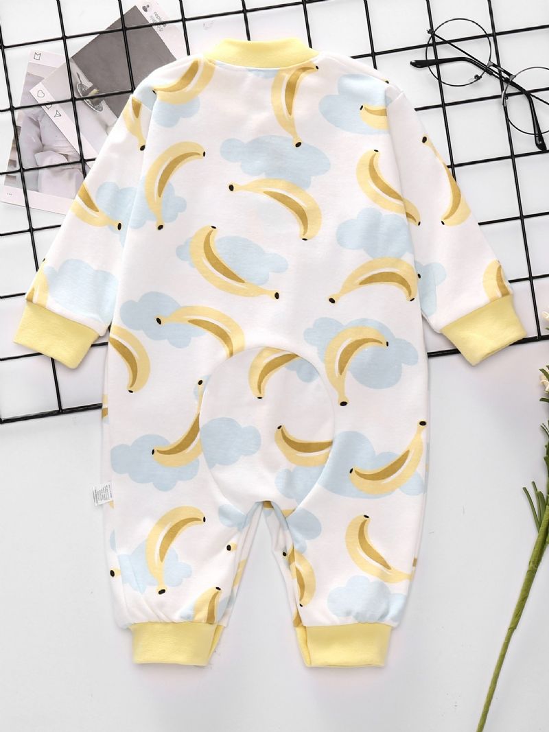 Vår Höst Bebis Print Långärmad Jumpsuit