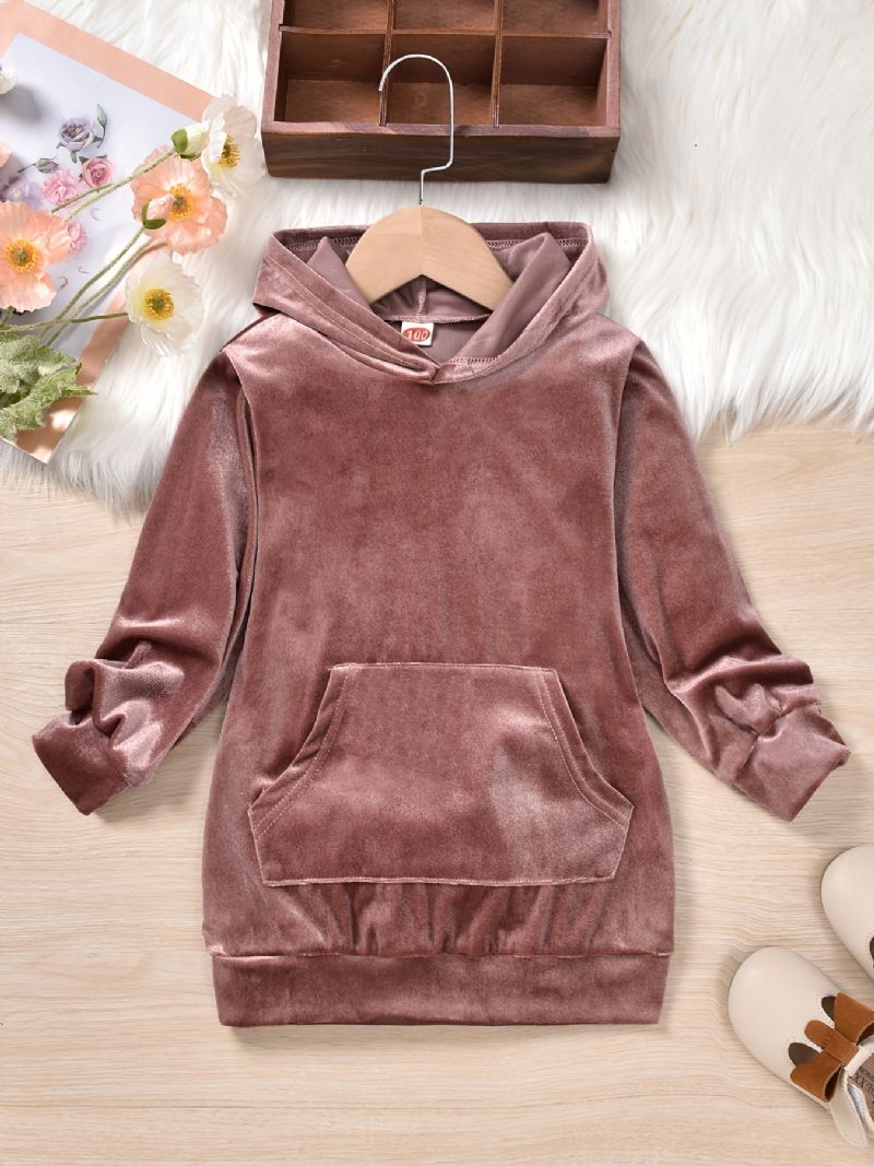 2st Bebis Flickor Spetströja Rundhalsad Långärmad Fleece Varm Sweatshirt & Kjol Set