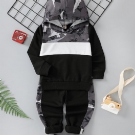 2st Bebis Pojkar Hoodie Dinosaur Print Långärmad Sweatshirt Topp & Byxa Set Barnkläder