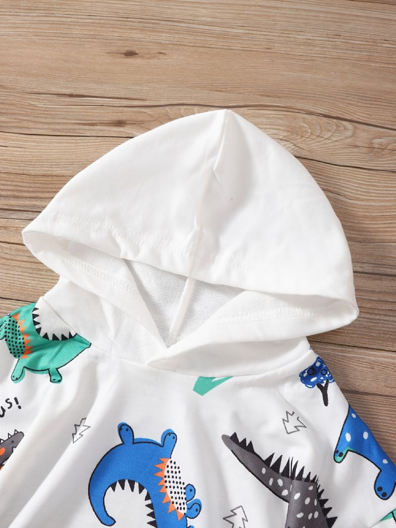 2st Bebis Pojkar Hoodie Dinosaur Print Långärmad Tröja Sweatshirt & Byxset Barnkläder