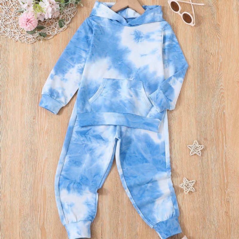 2st Pojkar Barn Mode Casual Tie Dye Hoodie Byxor Set