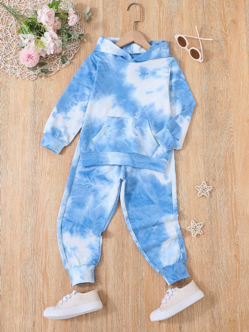 2st Pojkar Barn Mode Casual Tie Dye Hoodie Byxor Set