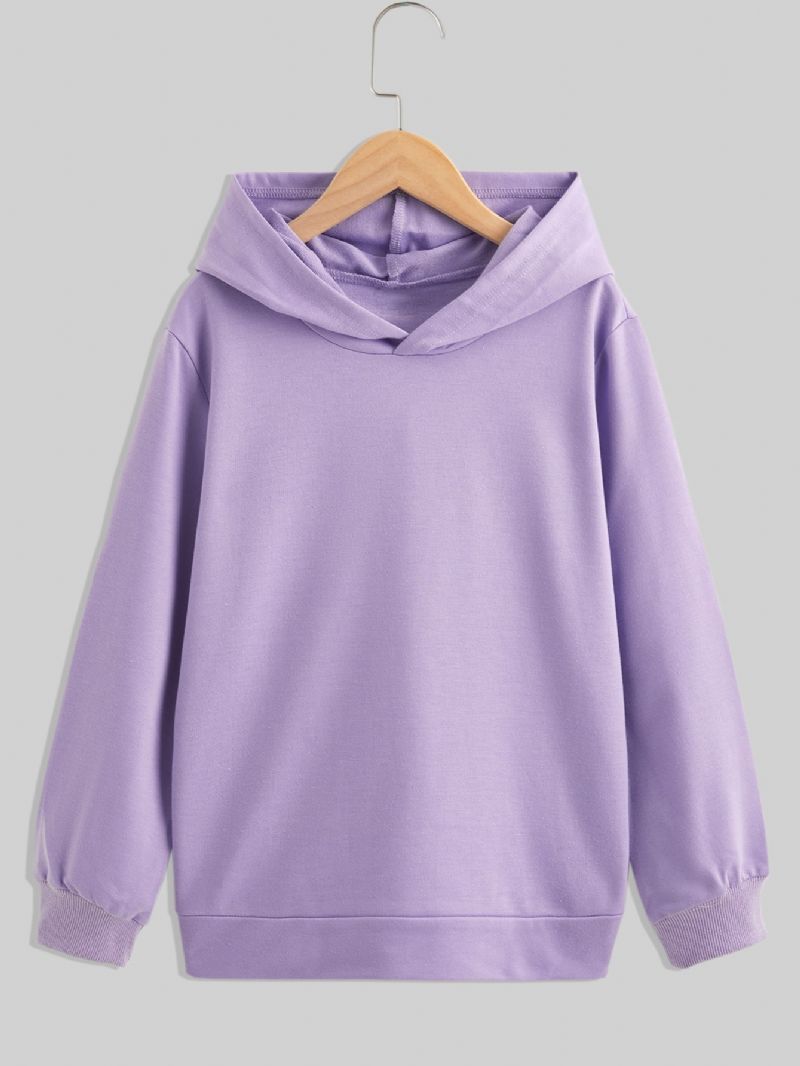 Barn Flickor Power Pattern Autumn Solid Långärmad Hoodie Sweatshirt