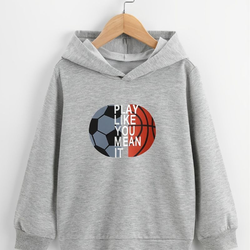 Barn Pojkar Basket Print Hoodie Sweatshirt