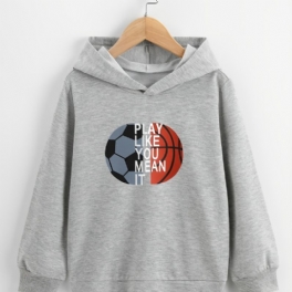 Barn Pojkar Basket Print Hoodie Sweatshirt