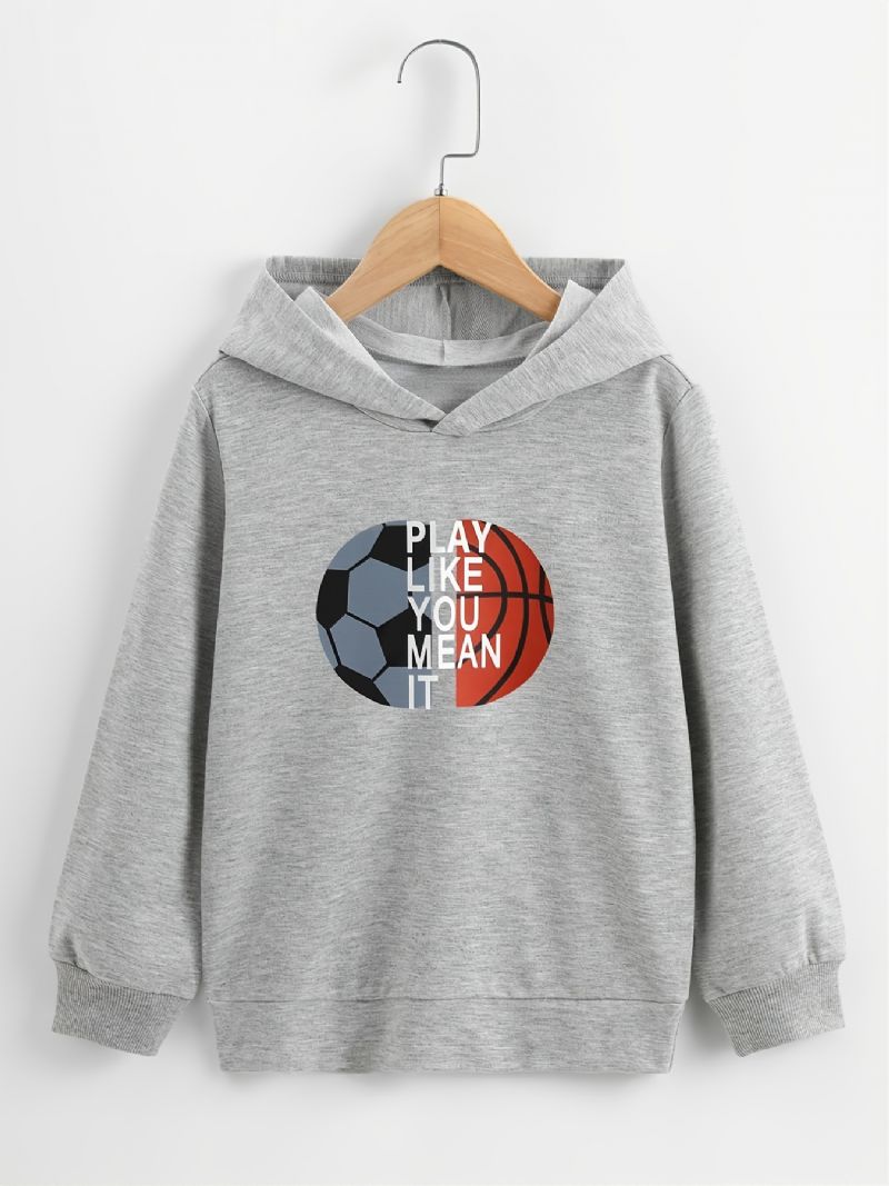 Barn Pojkar Basket Print Hoodie Sweatshirt