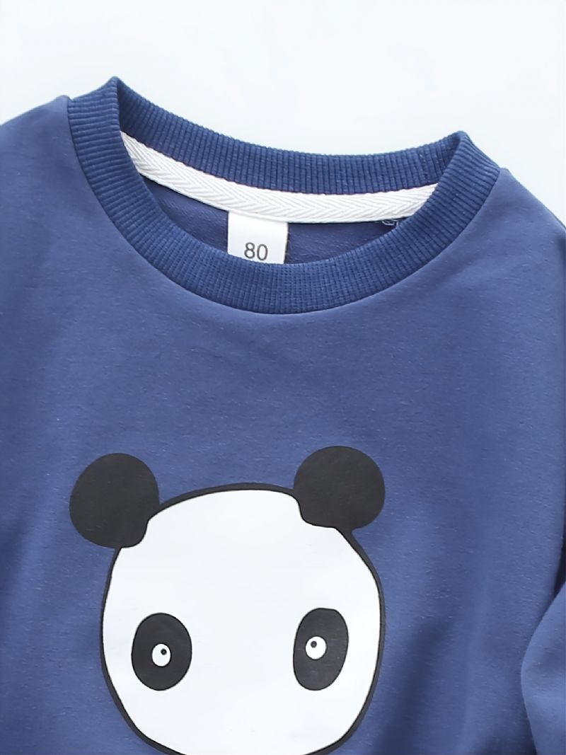 Barn Pojkar Flickor Print Panda Rundhalsad Långärmad Sweatshirt Höst Vinter