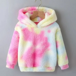 Barn Tie Dye Fleece Huvtröja Höst & Vinter Barnkläder