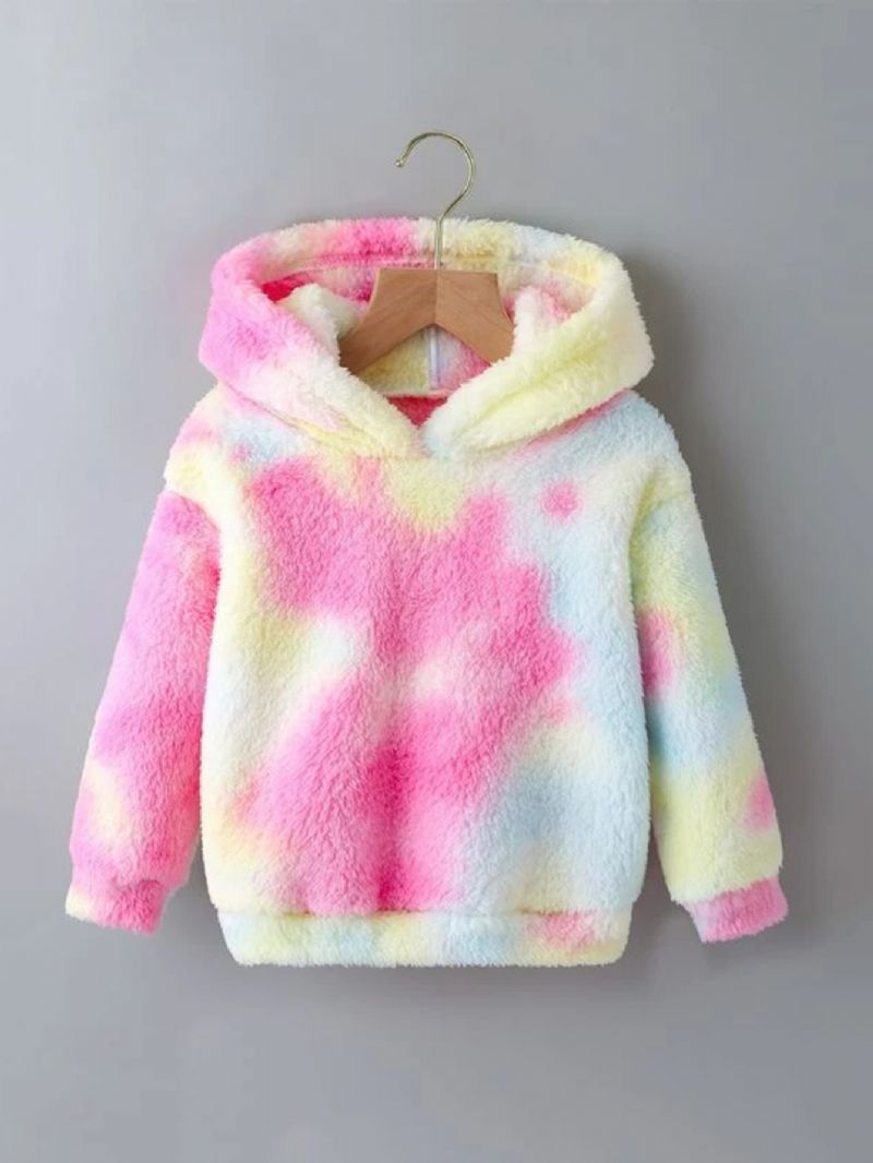 Barn Tie Dye Fleece Huvtröja Höst & Vinter Barnkläder