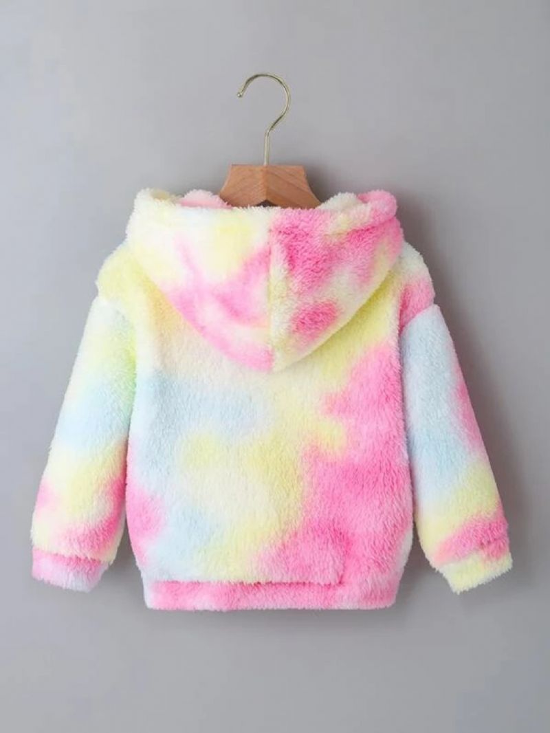 Barn Tie Dye Fleece Huvtröja Höst & Vinter Barnkläder