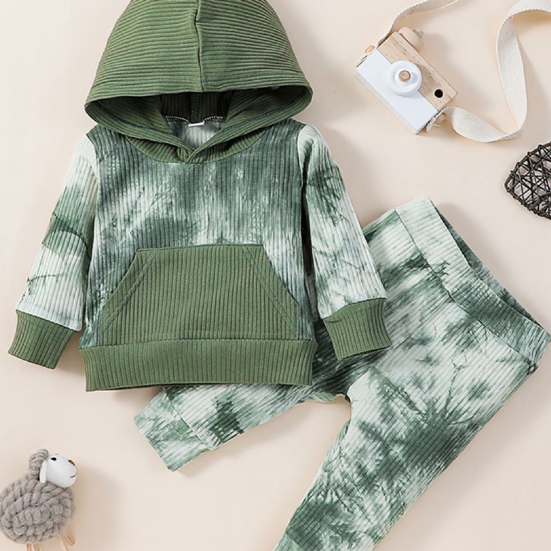 Bebis Pojkar Cotton Tie Dye Huvtröjor & Matchande Byxor Set För Höst Och Vinter Nytt