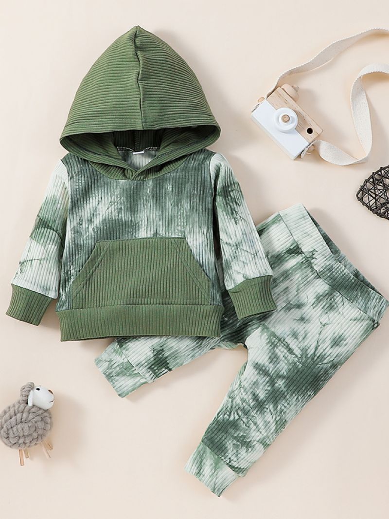 Bebis Pojkar Cotton Tie Dye Huvtröjor & Matchande Byxor Set För Höst Och Vinter Nytt