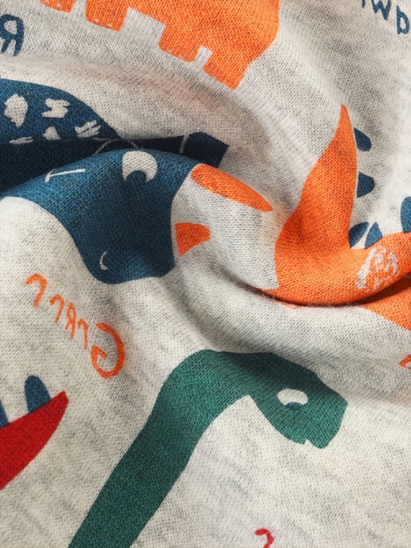 Bebis Pojkar Hoodie Dinosaur Print Långärmad Pullover Sweatshirt