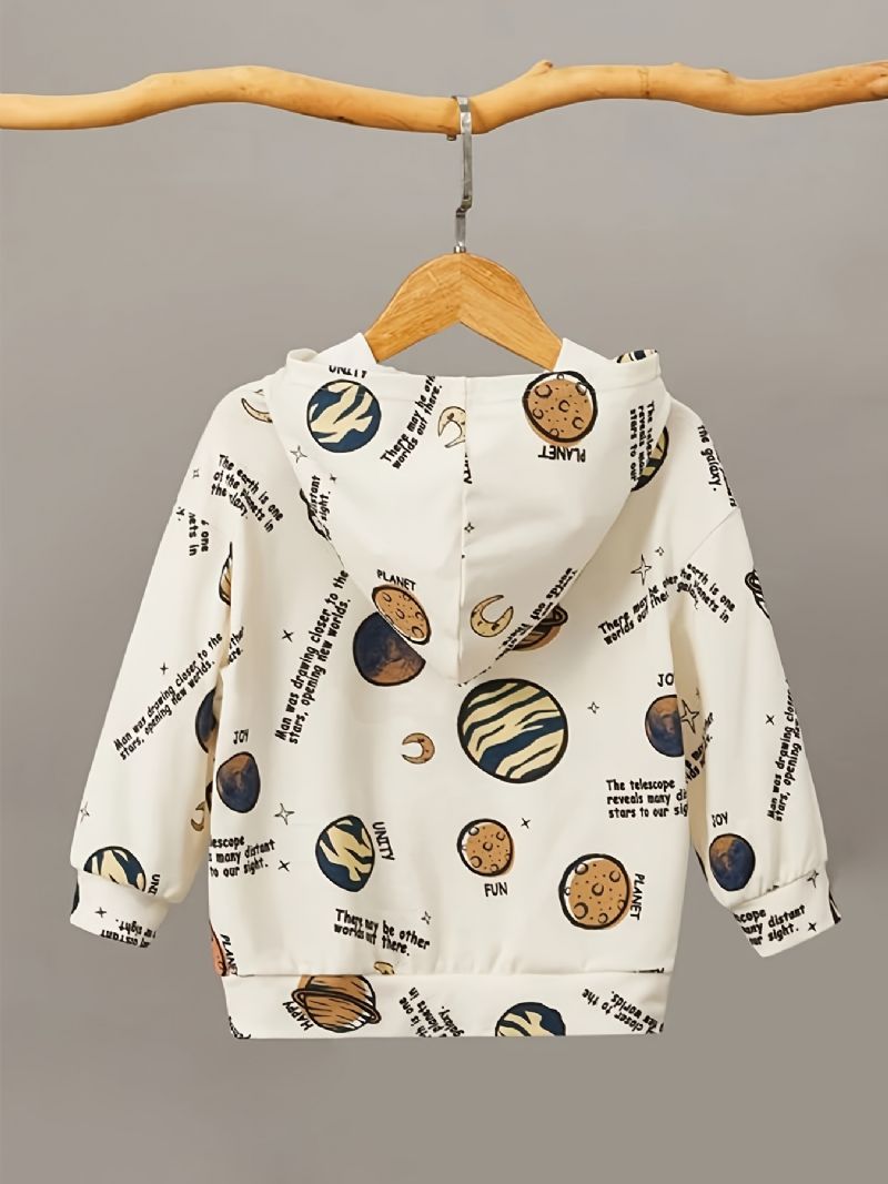 Bebis Pojkar Hoodie Planet Print Långärmad Sweatshirt Toppar Barnkläder