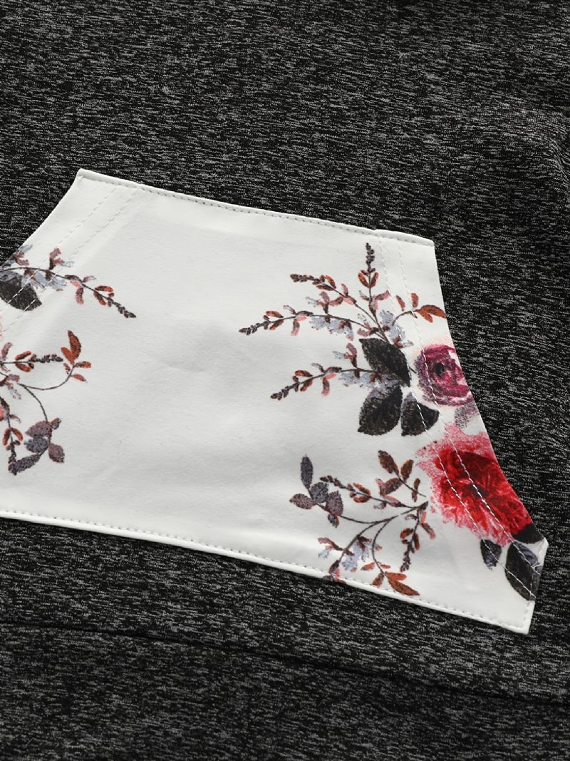 Flickor Långärmad Hoodie Toppbyxor Med Blommor Print