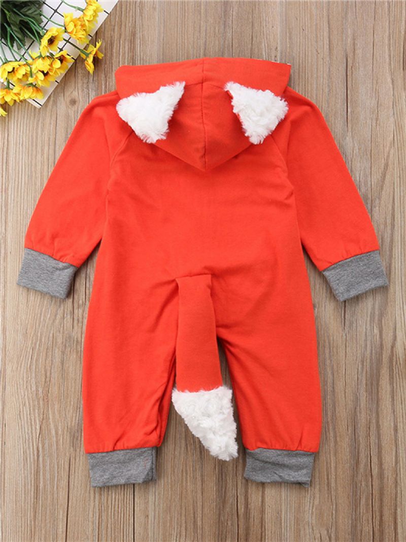 Flickor Och Pojkar 3d Tecknad Djurräv Söt Jumpsuit Hoodie Romper Playsuit Onesies