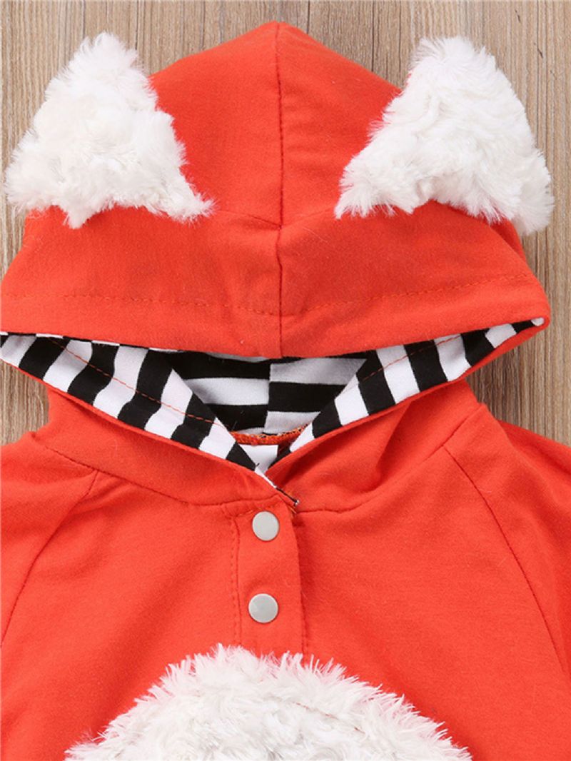 Flickor Och Pojkar 3d Tecknad Djurräv Söt Jumpsuit Hoodie Romper Playsuit Onesies