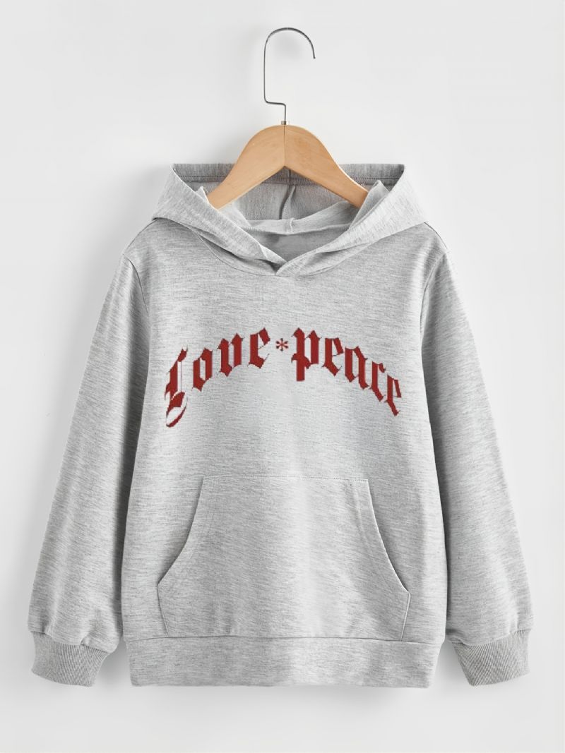 Höst-vinter Nya Barn Letter Printed Hood Sweatshirt