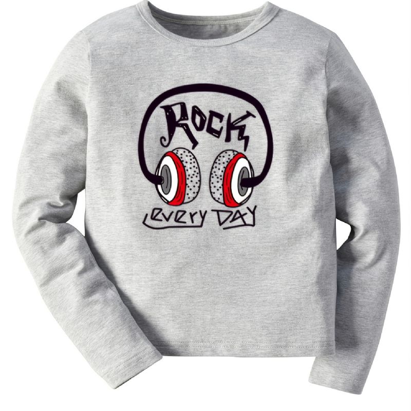 Höstvinter Pojkar Casual Cartoon Print Crew Neck Sweatshirt