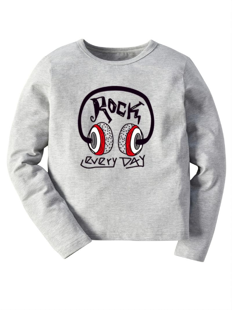 Höstvinter Pojkar Casual Cartoon Print Crew Neck Sweatshirt