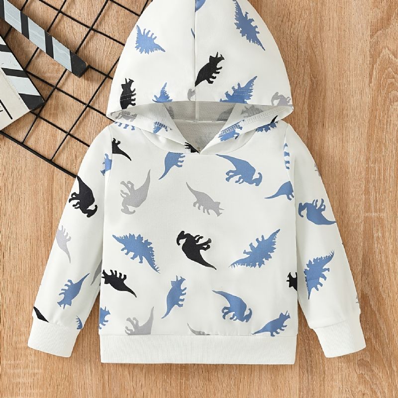 Huvtröja Med Dinosaurietryck För Barn Långärmad Tröja Sweatshirt Pojkar Flickor Barnkläder