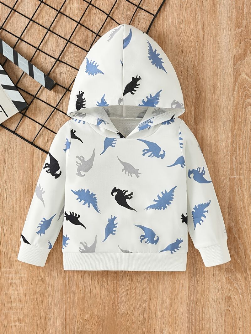 Huvtröja Med Dinosaurietryck För Barn Långärmad Tröja Sweatshirt Pojkar Flickor Barnkläder